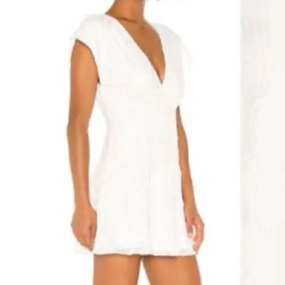 House of Harlow 1960 x REVOLVE Charleigh Embroidered Lace Mini Dress White XS - Picture 2 of 11